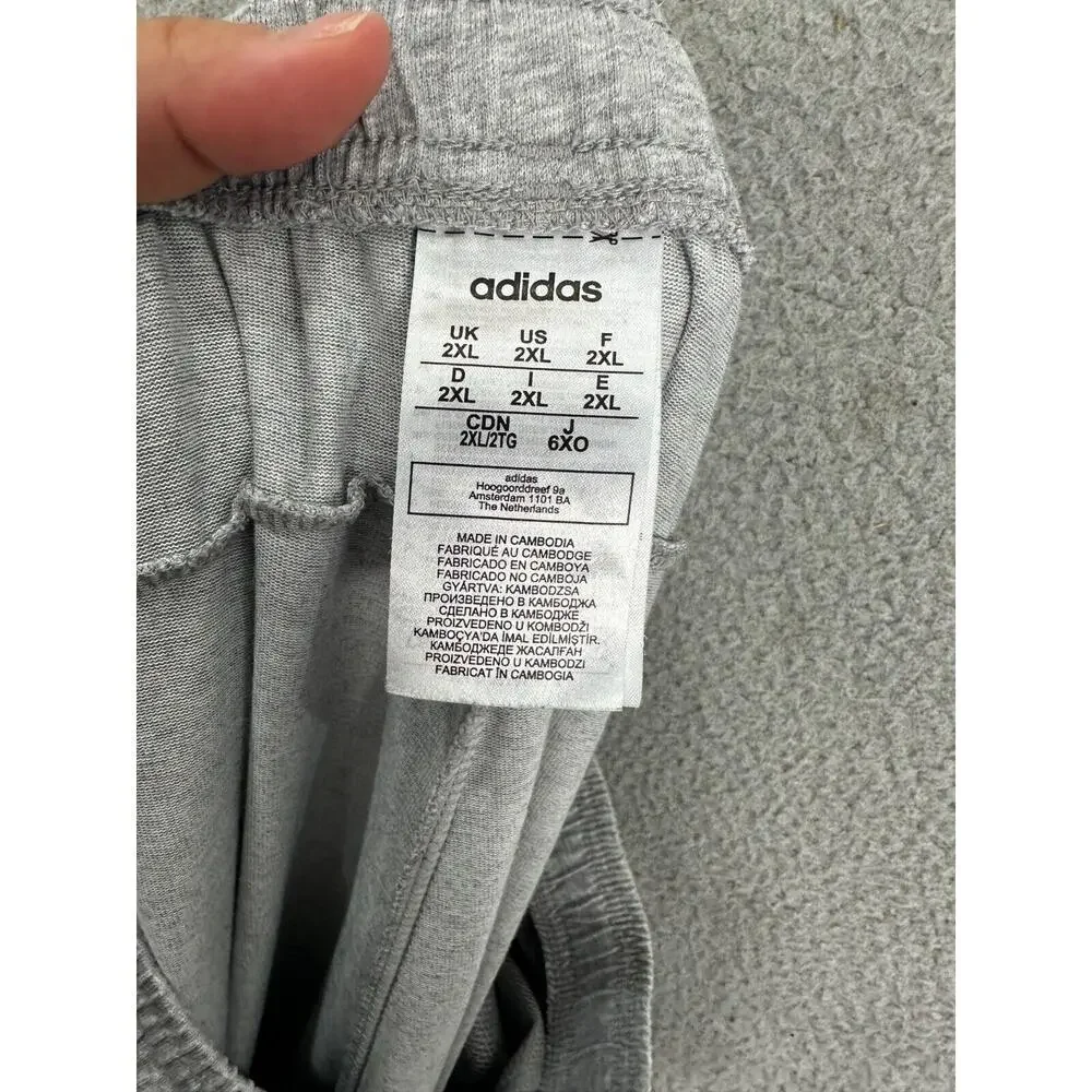 Adidas‎ Jogger Sweatpants Mens 2XL Gray Logo Lightweight Gym Outdoors Gorpcore
